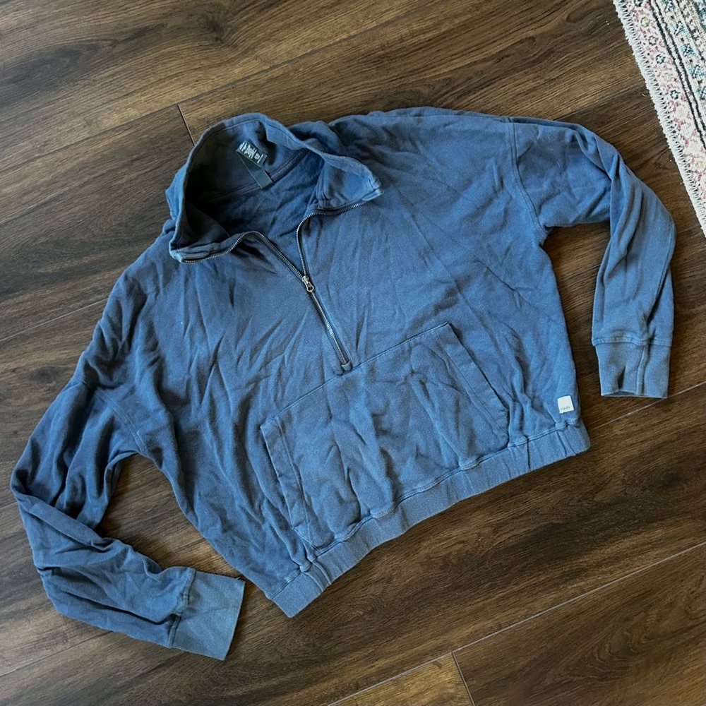 Vuori Sunnyside half Zip Pullover | size small in Steel Blue Long Sleeve